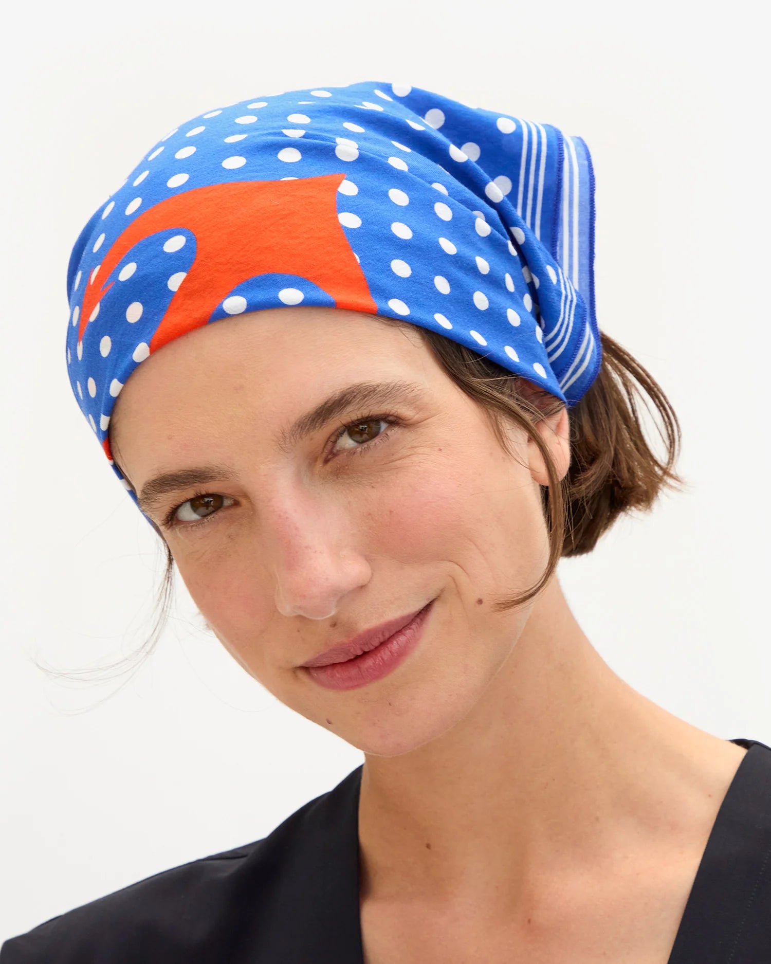 Clare V. Bandana in Cobalt Nautique at Baseline Social