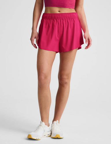 Beyond Yoga Solemate 2.5" Short in Berry Red at Baseline Social