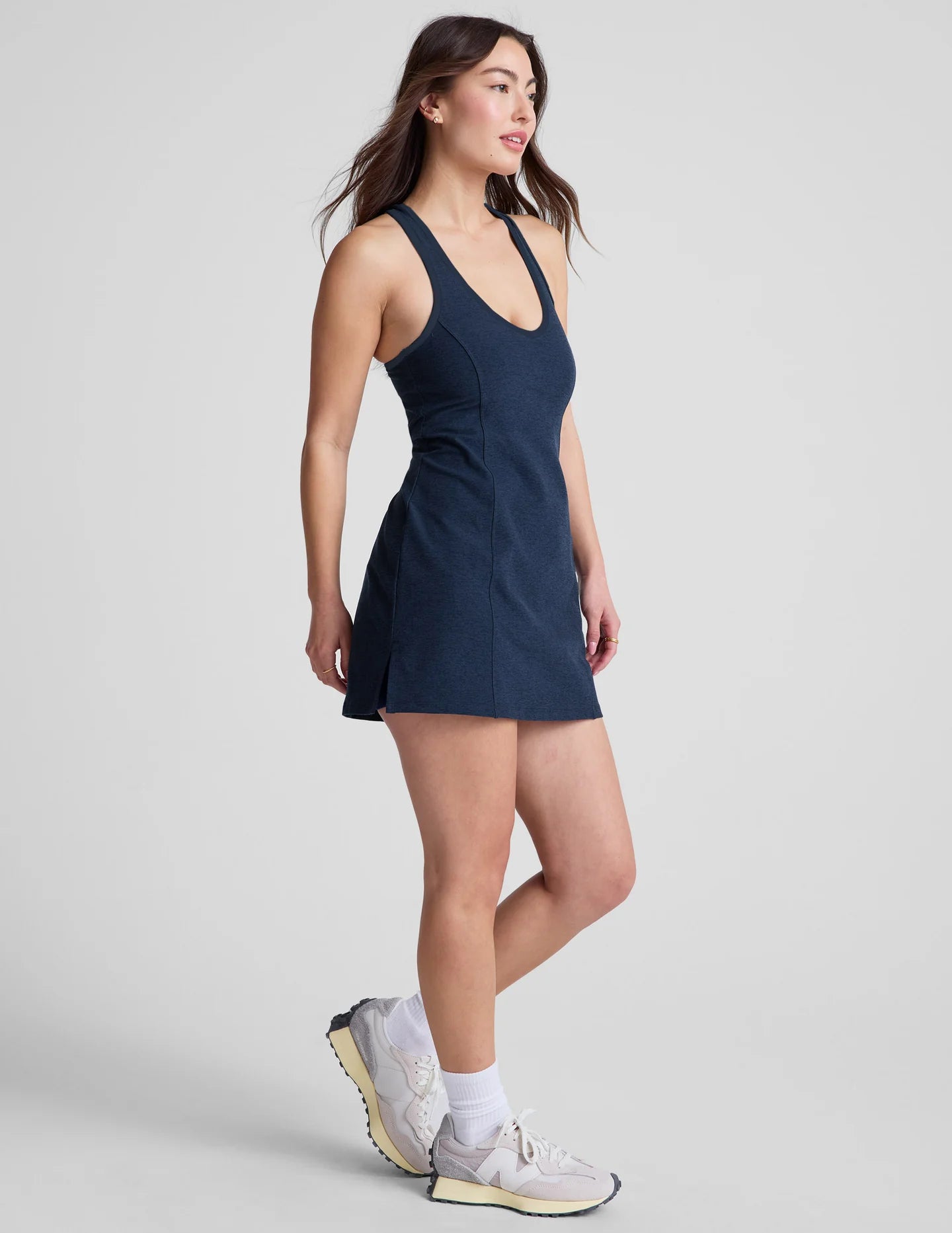 Beyond Yoga Spacedye Starting Line Dress in Nocturnal Navy at Baseline Social