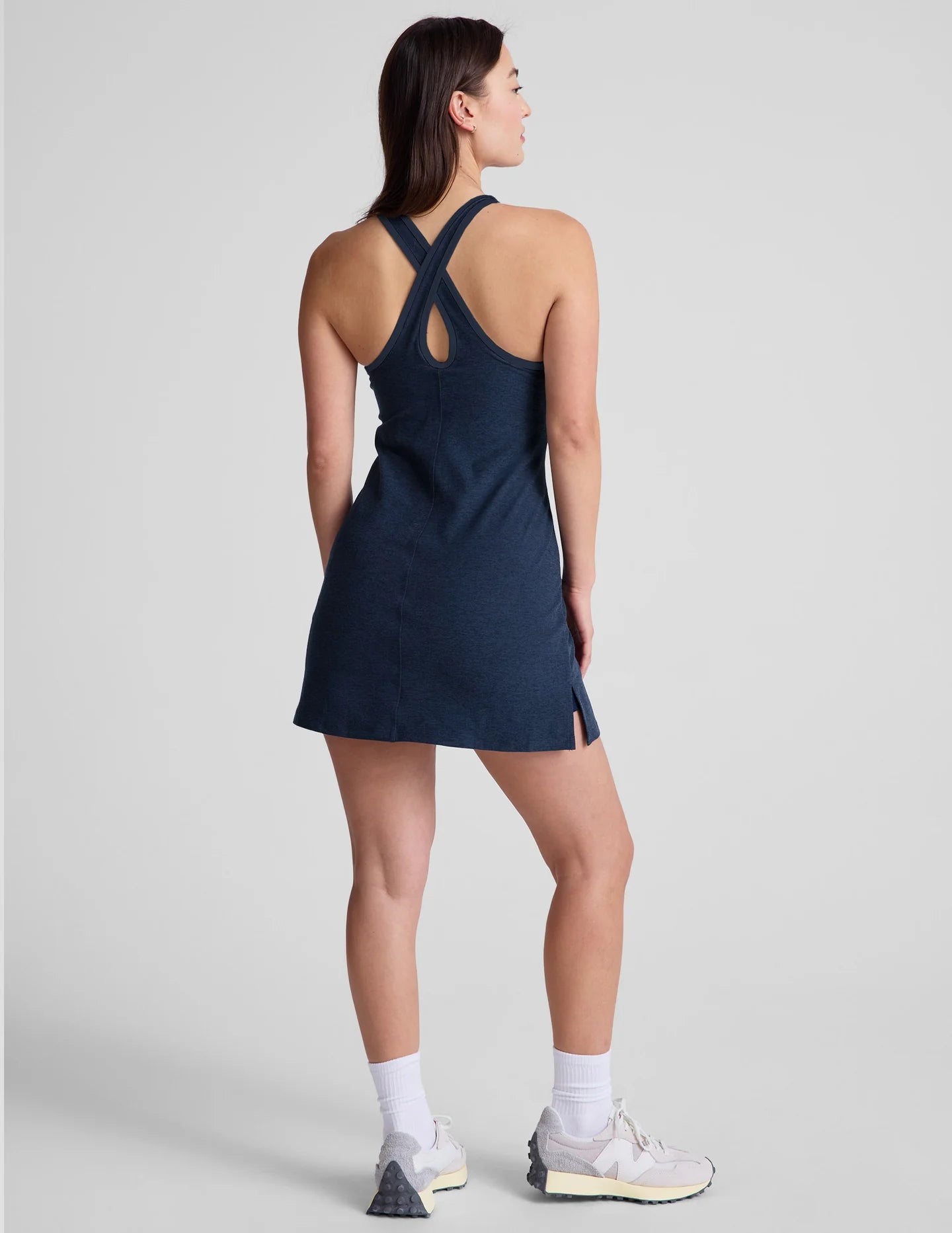 Beyond Yoga Spacedye Starting Line Dress in Nocturnal Navy at Baseline Social