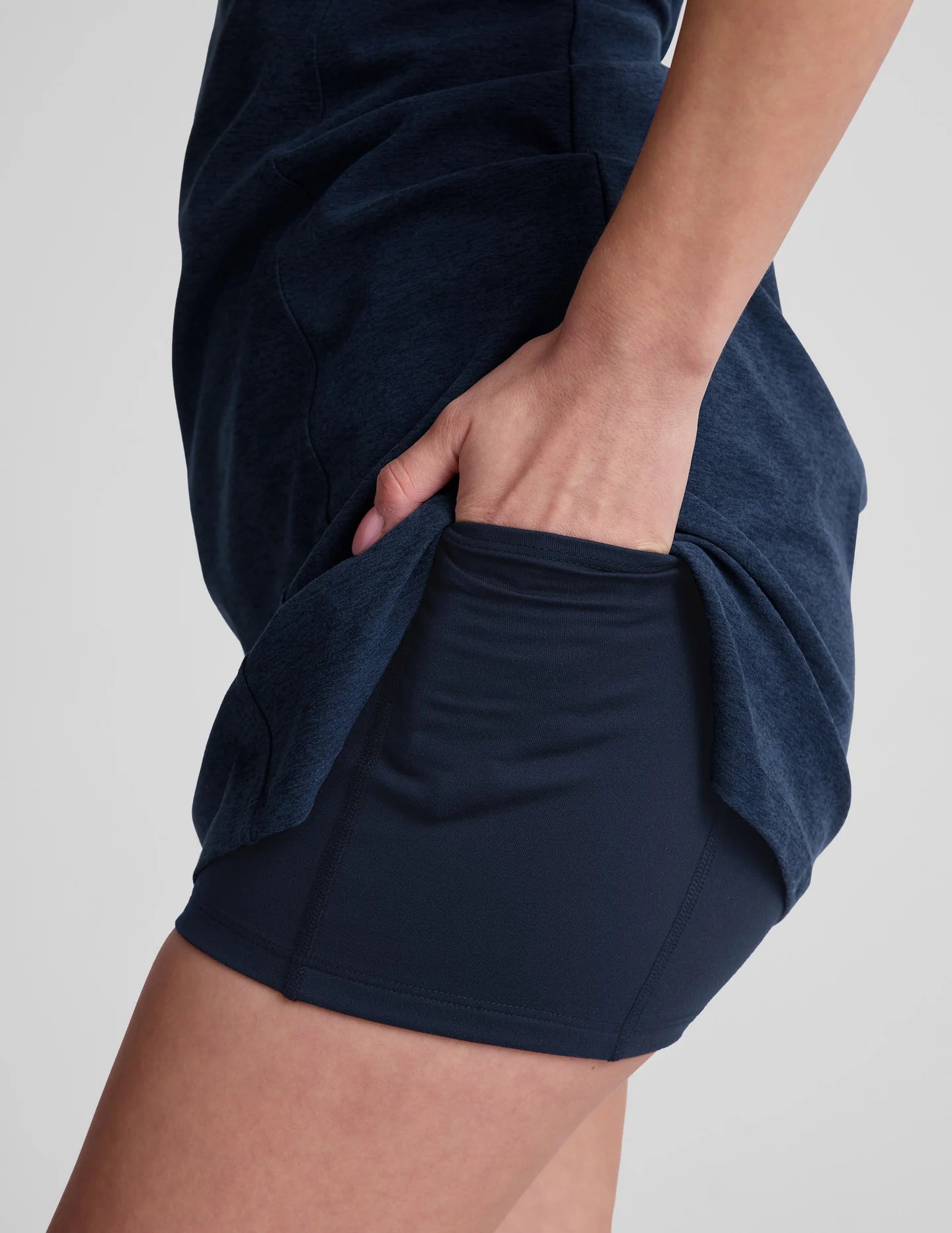 Beyond Yoga Spacedye Starting Line Dress in Nocturnal Navy at Baseline Social