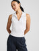 Beyond Yoga Sport Active Polo Tank in White at Baseline Social 