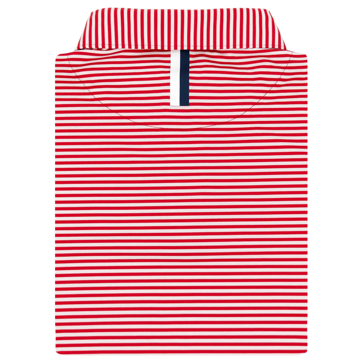 Short Sleeve Performance Polo in Birdie Stripe (Cardinal Red/White) - Baseline Social