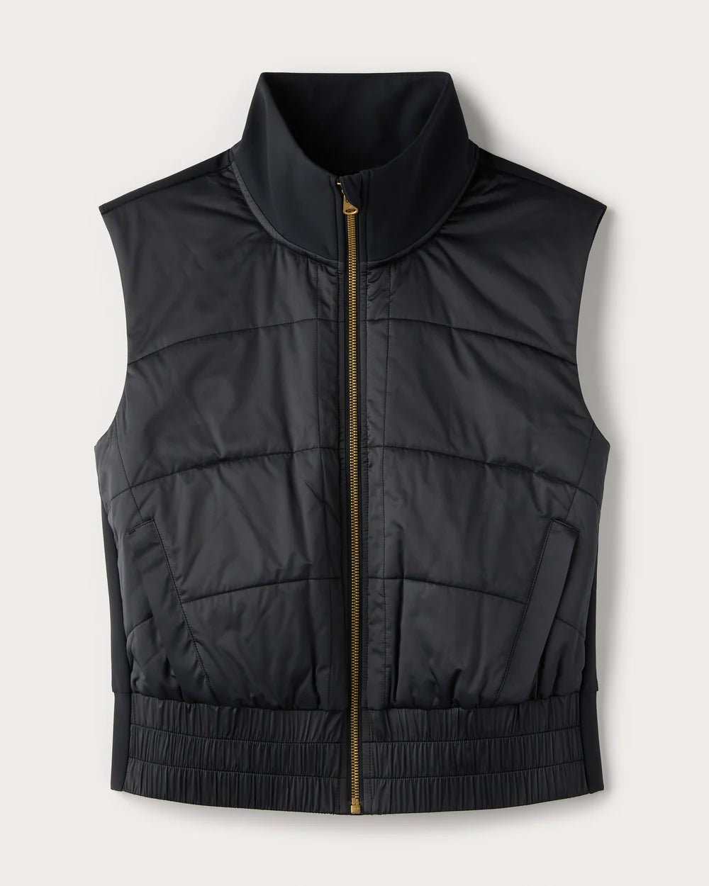 Rhone Chalet Quilted Vest in Pure Black at Baseline Social