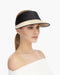 Eric Javits Champ Straw Visor in Cream/Black at Baseline Social