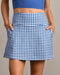 Rhone Course to Court 16" Skort in Deep Sea Blue Gingham at Baseline Social