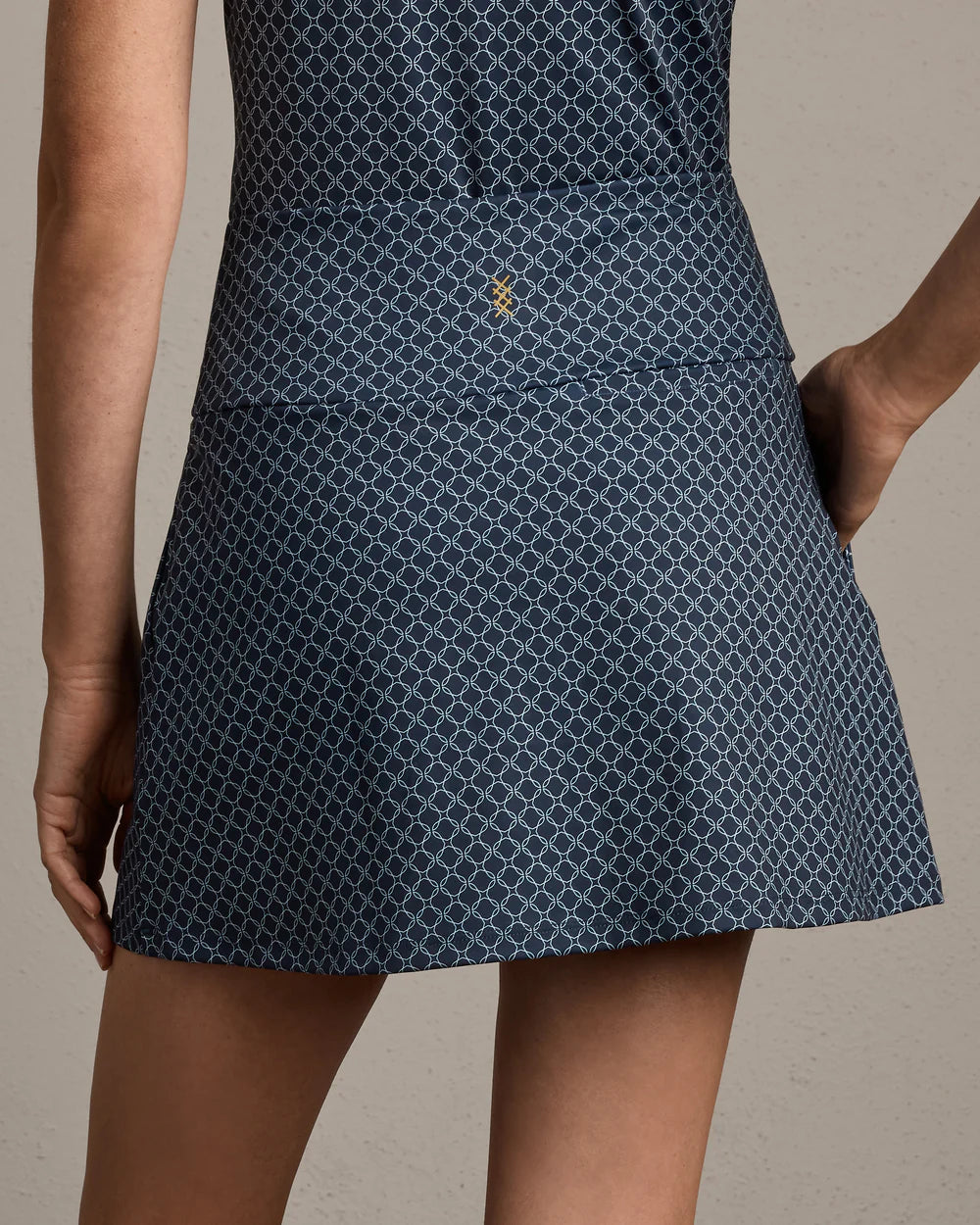Rhone Course to Court 16" Skort in Navy Blue Links at Baseline Social