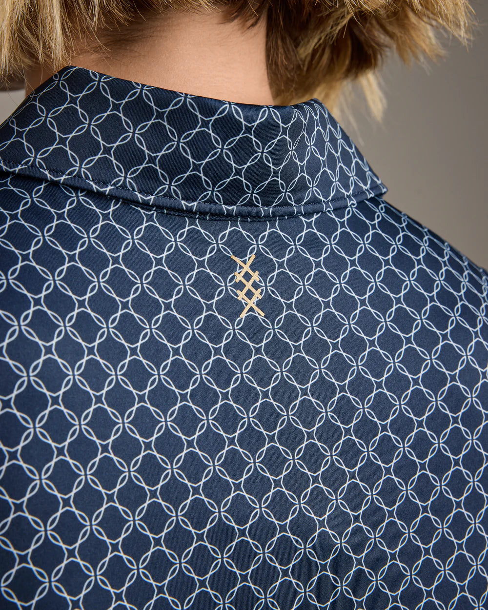 Rhone Course to Court Sleeveless Polo in Navy Blue Links at Baseline Social