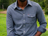 Criquet Chill-Knit Pearl Snap Shirt in Navy at Baseline Social