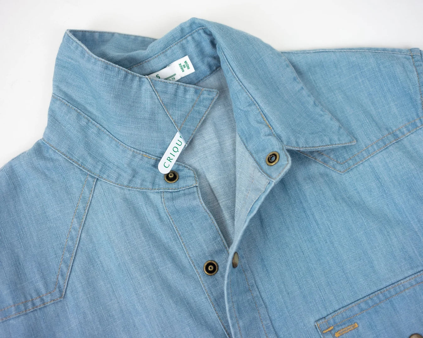 Criquet Western Denim Pearl Snap in Light Wash at Baseline Social