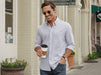 Criquet Oxford Knit Button Down in Light Gray at Baseline Social