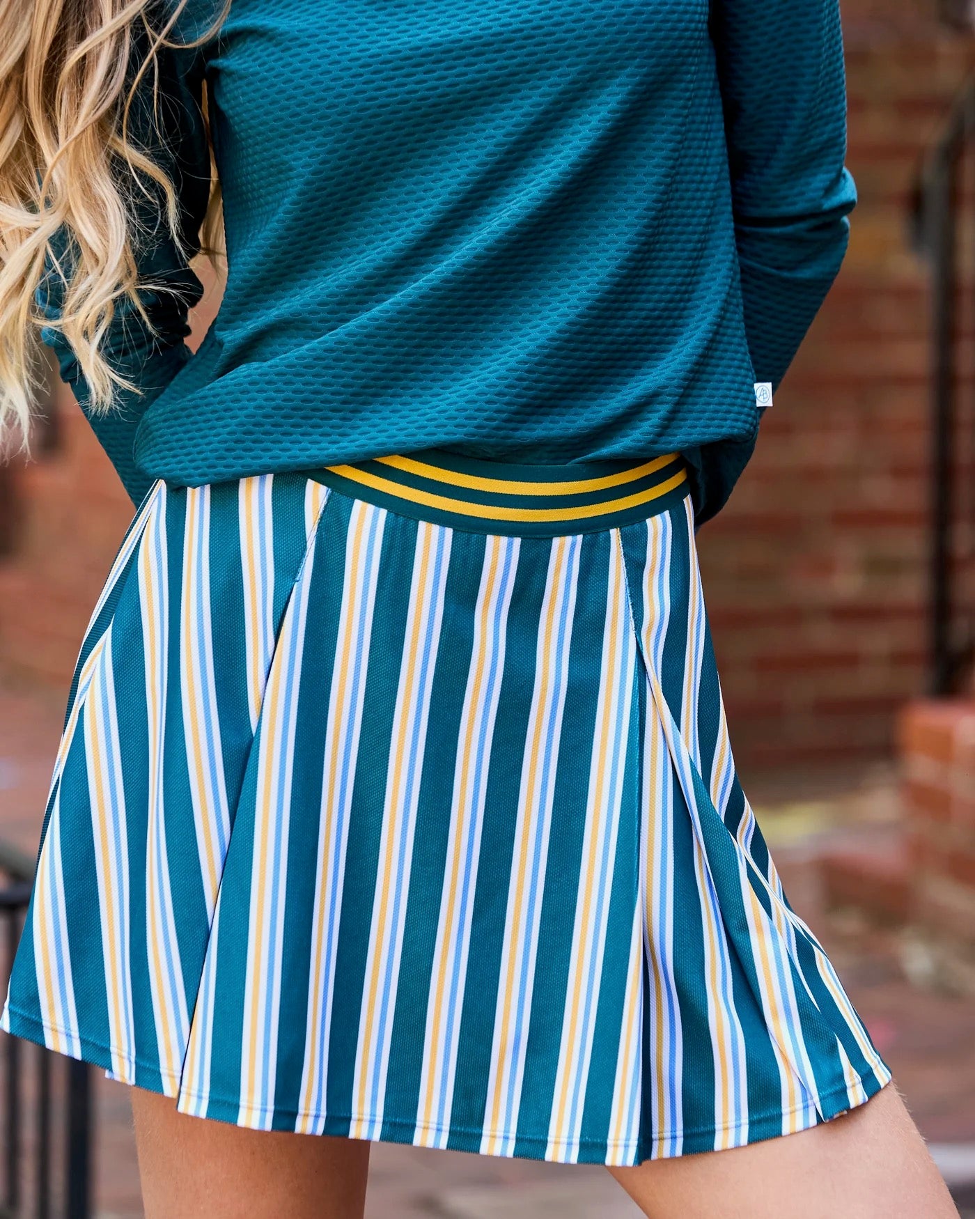 Active Pique Breakpoint 14.5in Skort - Laguna Triple Stripe
