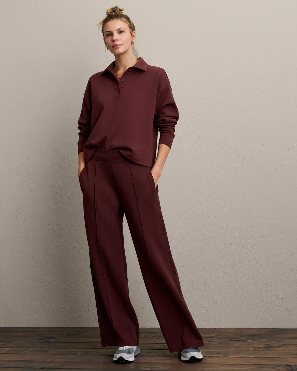 DreamGlow Polo Sweatshirt in Cherry Bark