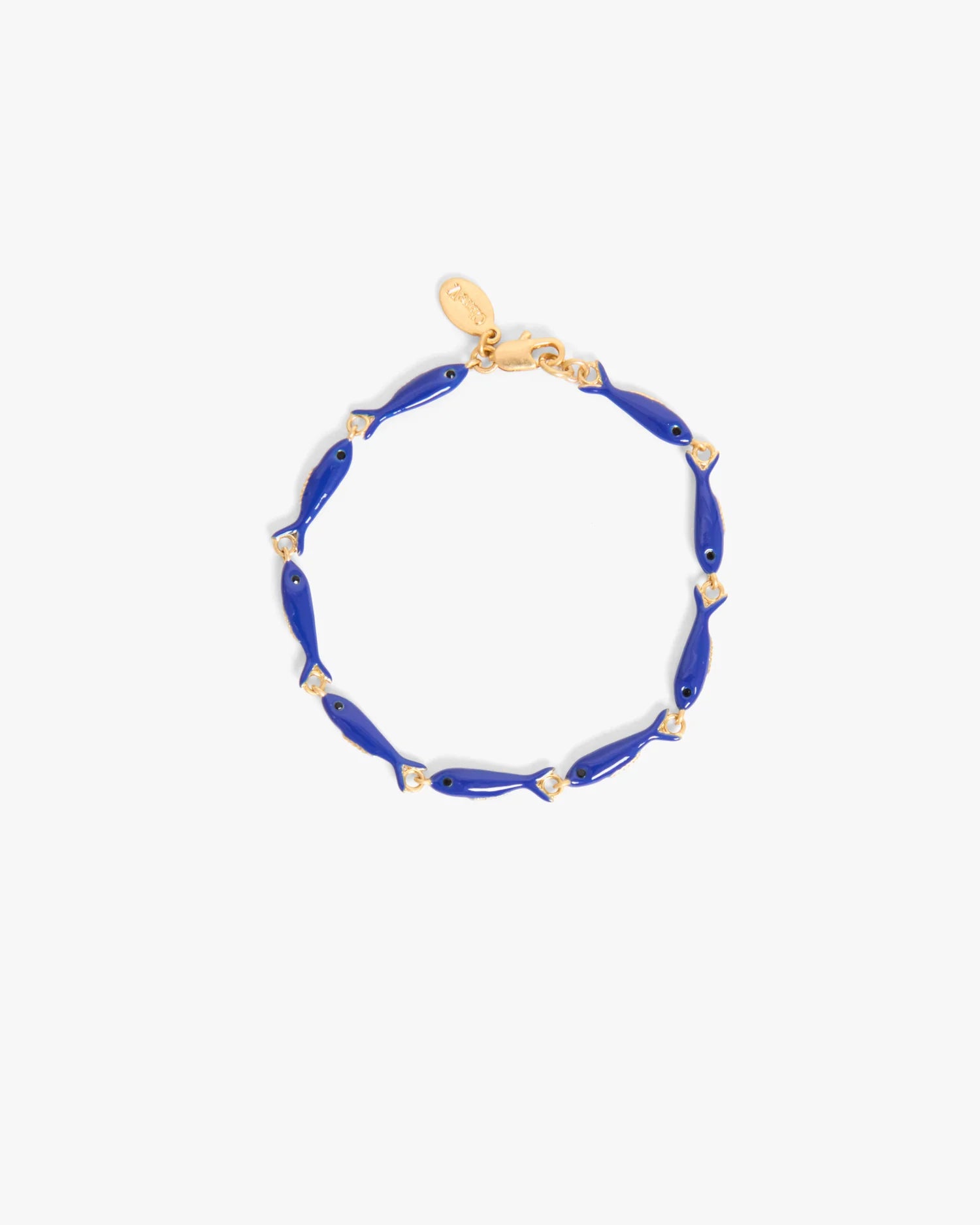 Clare V. Enamel Sardine Bracelet in Cobalt at Baseline Social