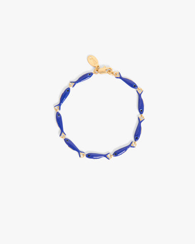 Clare V. Enamel Sardine Bracelet in Cobalt at Baseline Social
