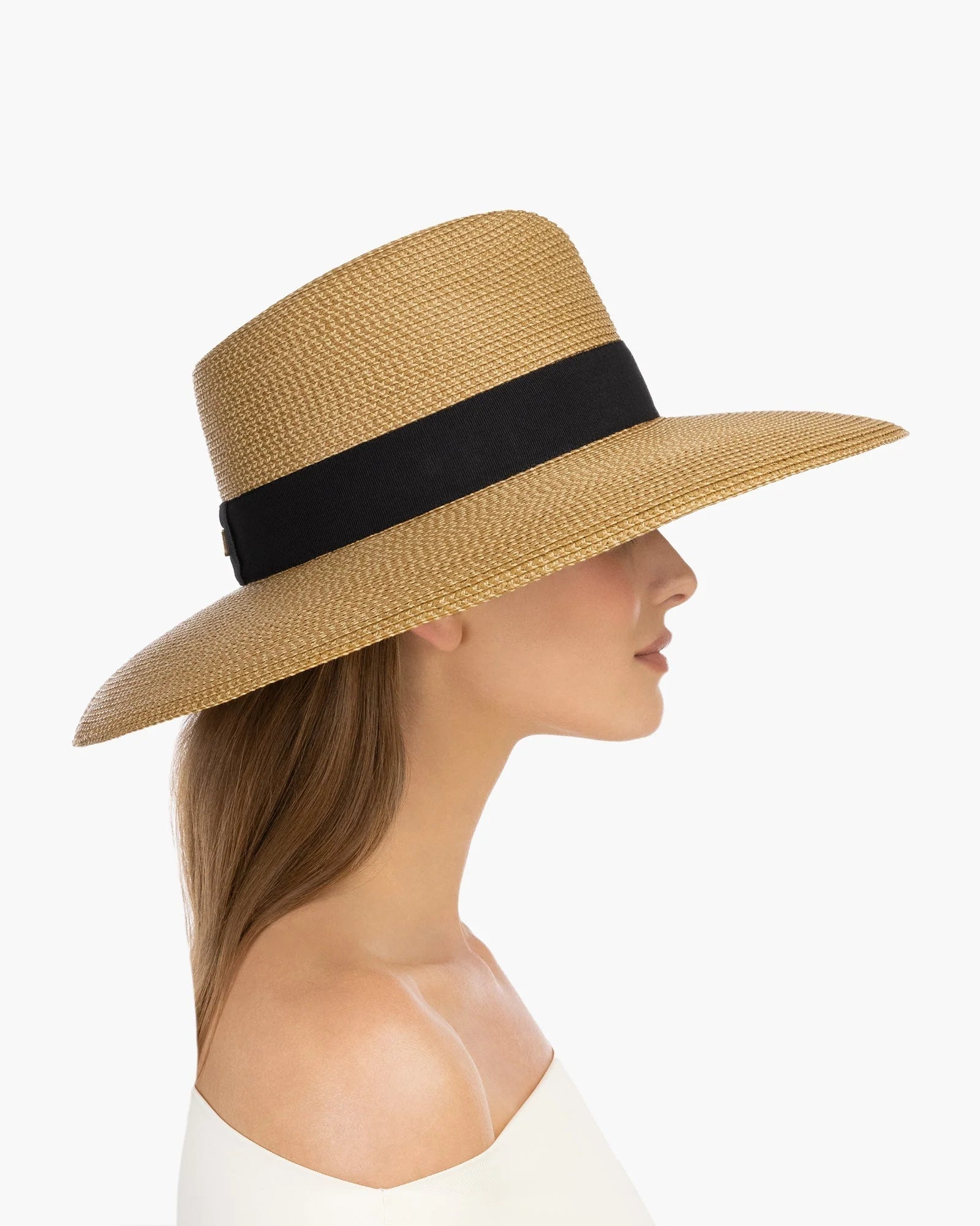 Daphne Fedora Hat in Natural/Black