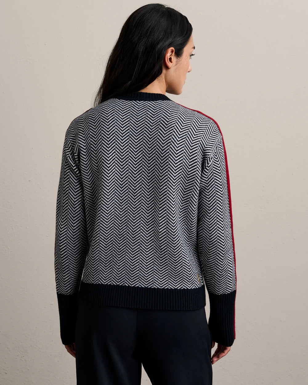 Uptown Herringbone Sweater in Pure Black - Baseline Social