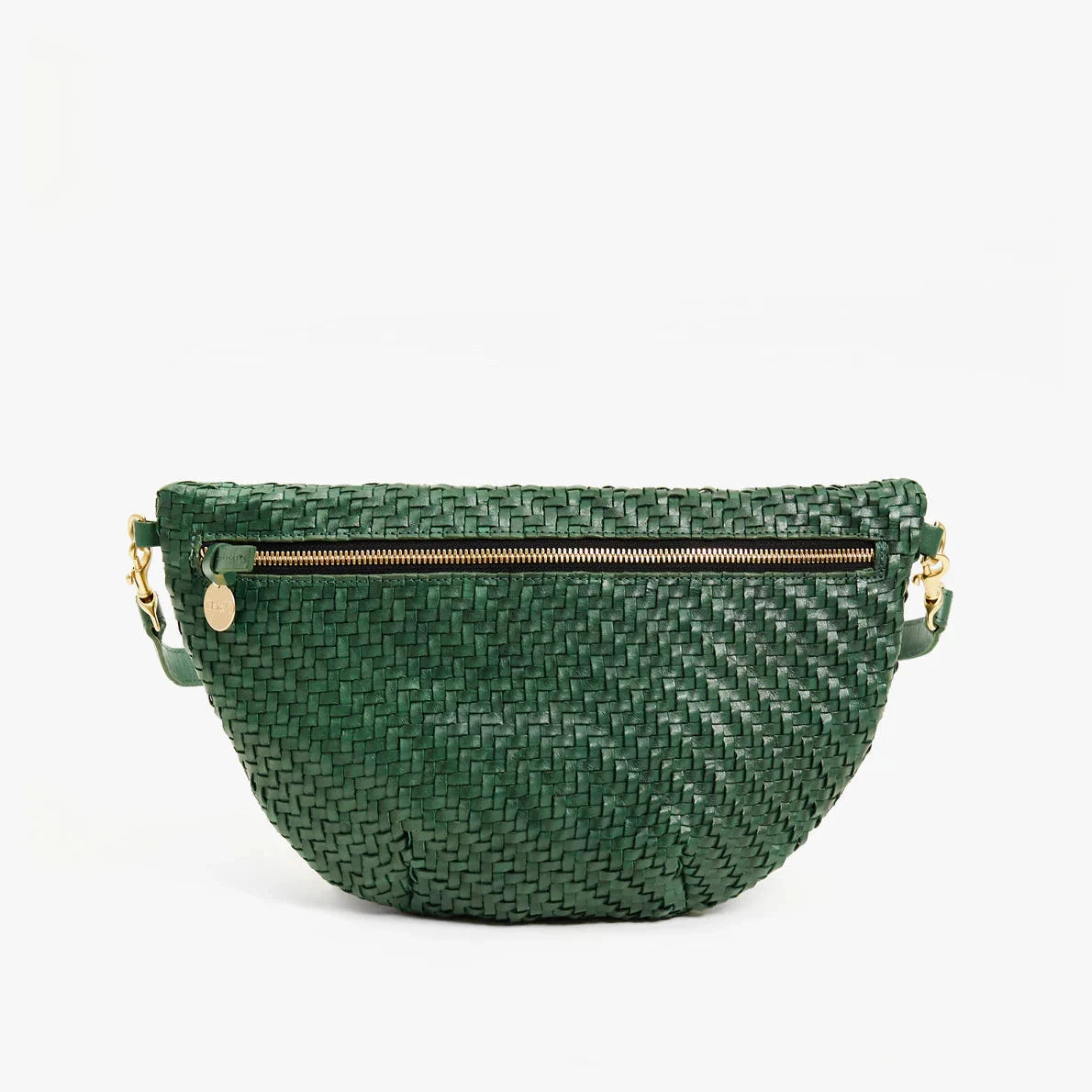 Clare V. Grande Fanny in Evergreen Woven Zig Zag