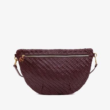 Clare V. Grande Fanny in Plum Woven Zig-Zag