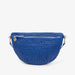 Clare V. Grande Fanny in Cobalt Rattan