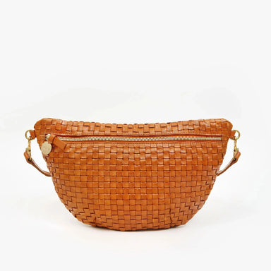 Clare V. Grande Fanny in Natural Woven Checker