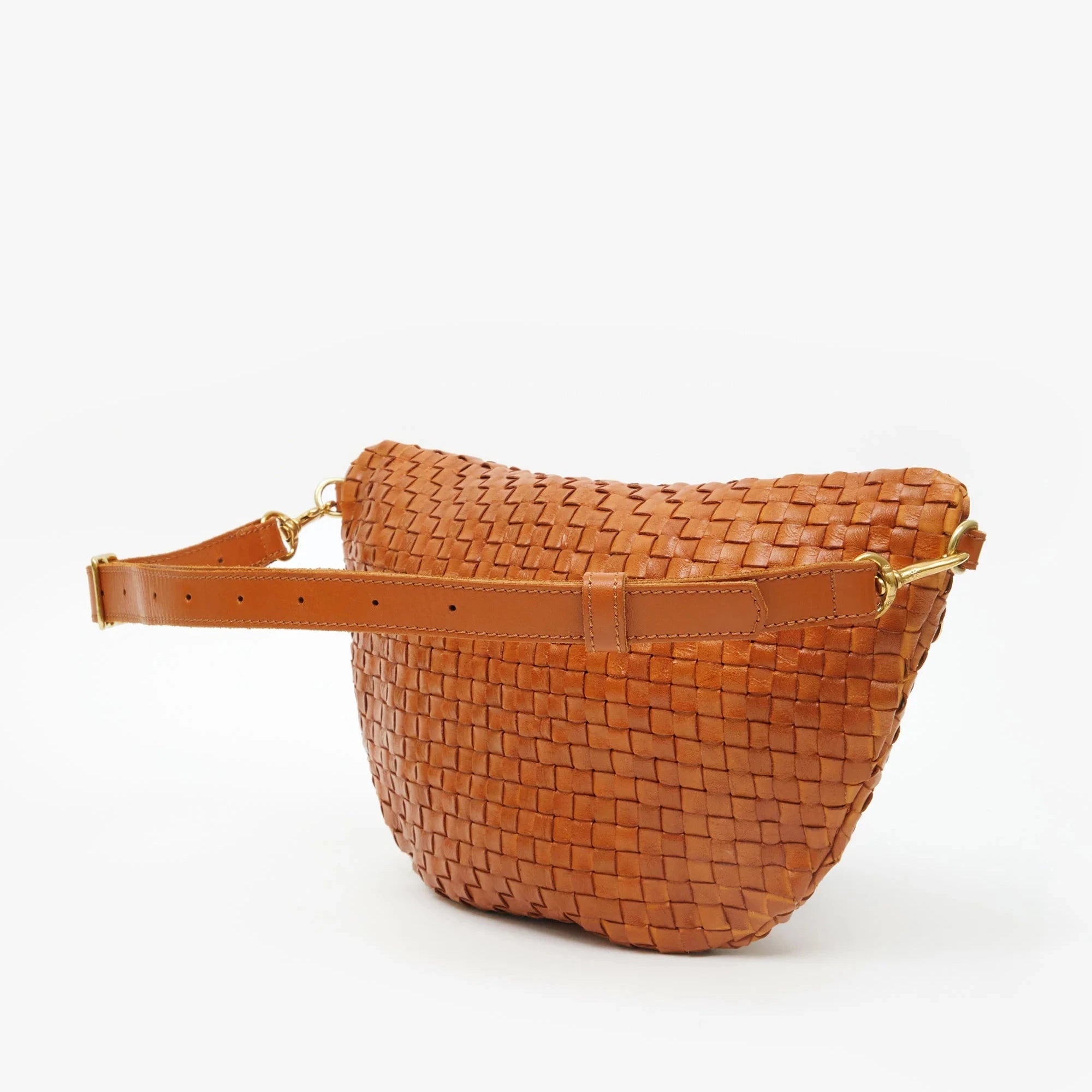 Clare V. Grande Fanny in Natural Woven Checker