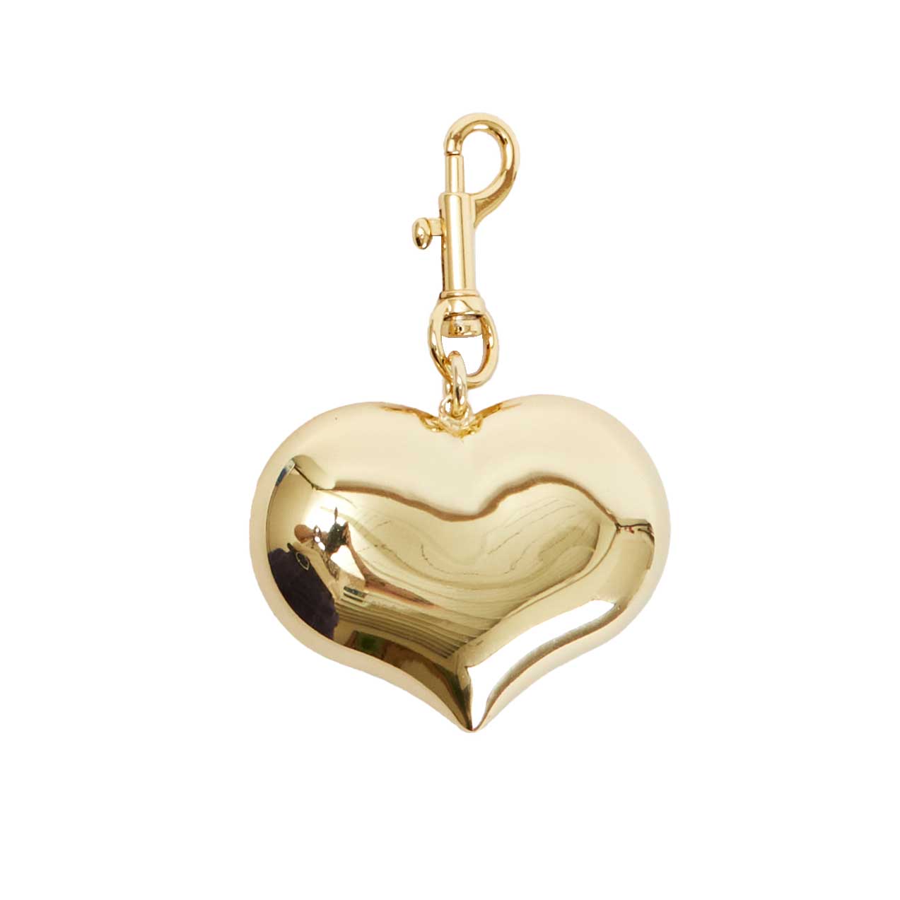 Clare V. Grand Mylar Heart Fob in Gold at Baseline Social