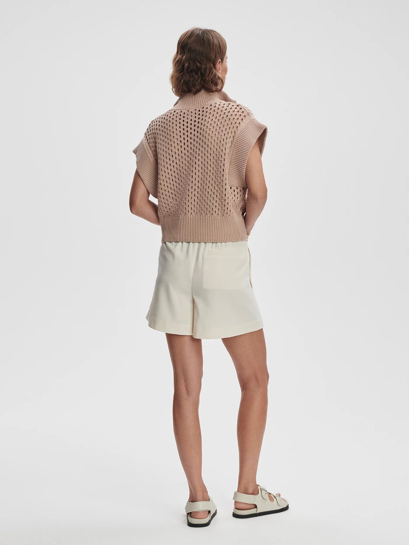 Varley Gaines Half-Zip Knit in Light Taupe at Baseline Social