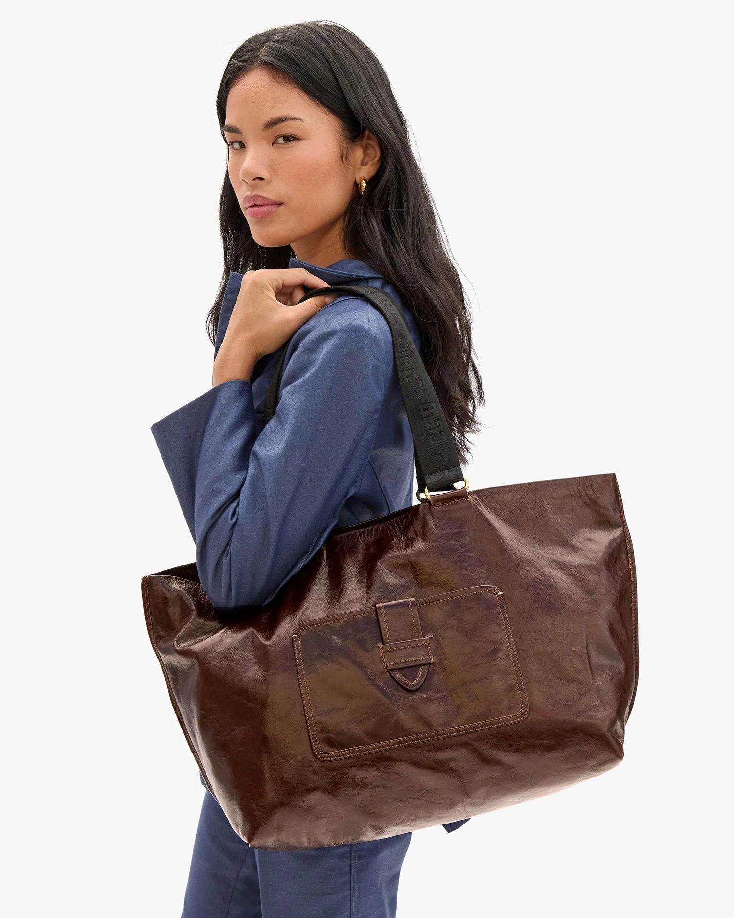 Clare V. Grande Bateau Tote in Mocha at Baseline Social