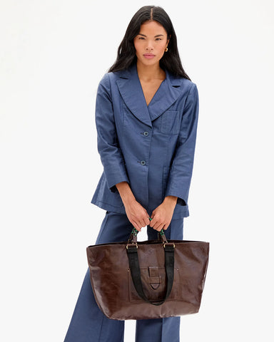 Clare V. Grande Bateau Tote in Mocha at Baseline Social