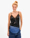 Clare V. Grande Fanny in French Blue Diagonal Woven at Baseline Social