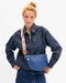 Clare V. Grande Fanny in French Blue Diagonal Woven at Baseline Social