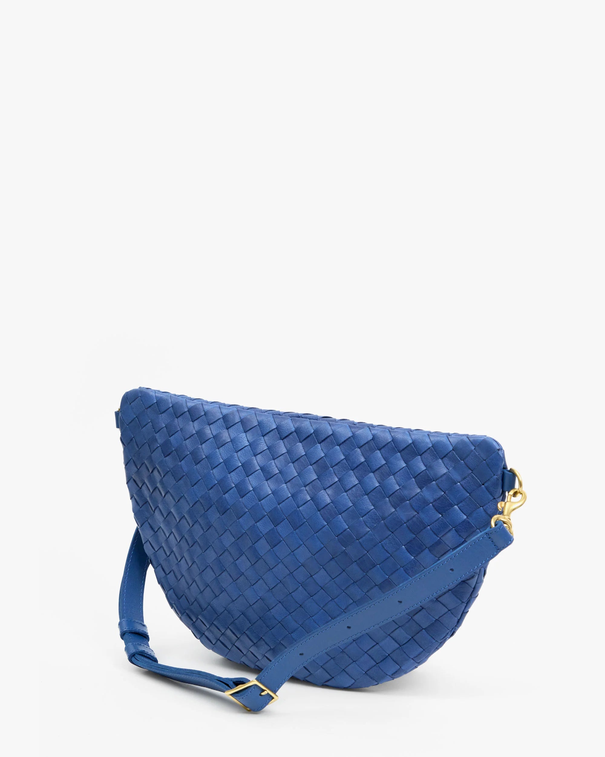 Clare V. Grande Fanny in French Blue Diagonal Woven at Baseline Social