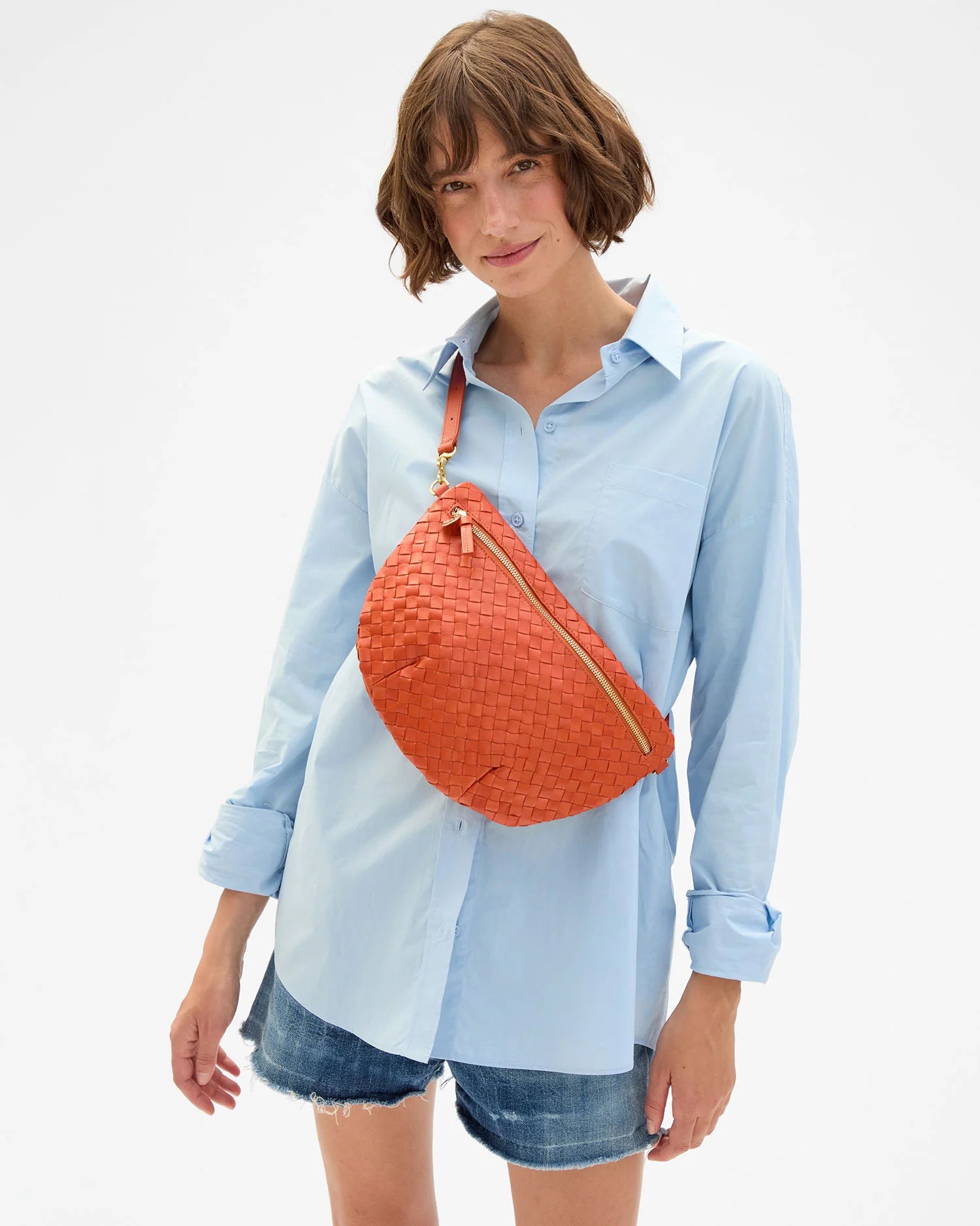 Clare V. Grande Fanny in Saltillo Diagonal Woven at Baseline Social