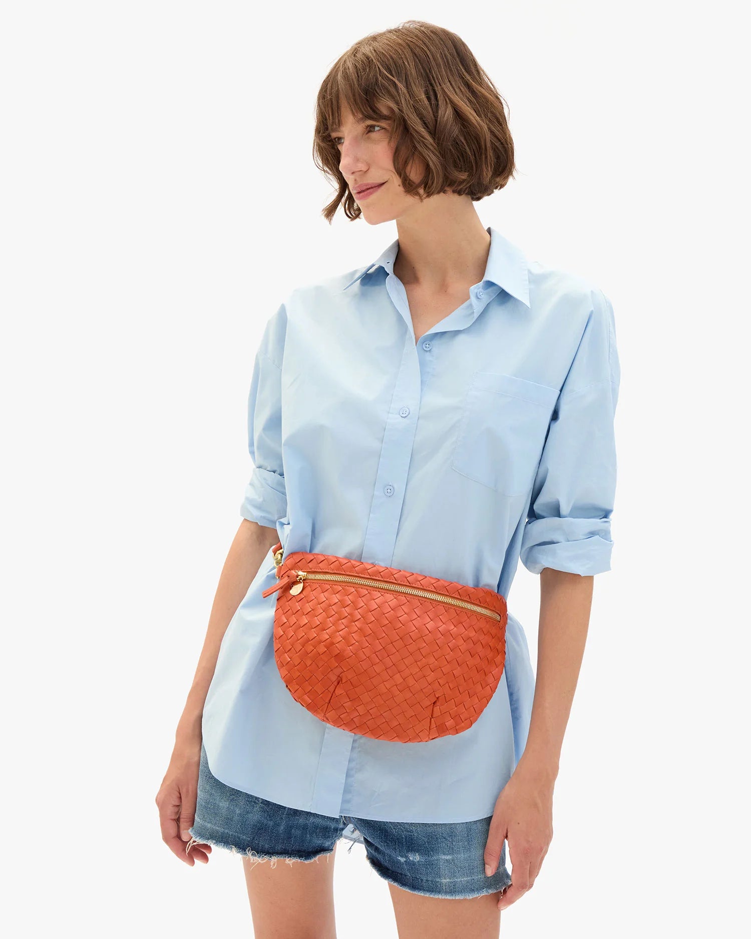 Clare V. Grande Fanny in Saltillo Diagonal Woven at Baseline Social