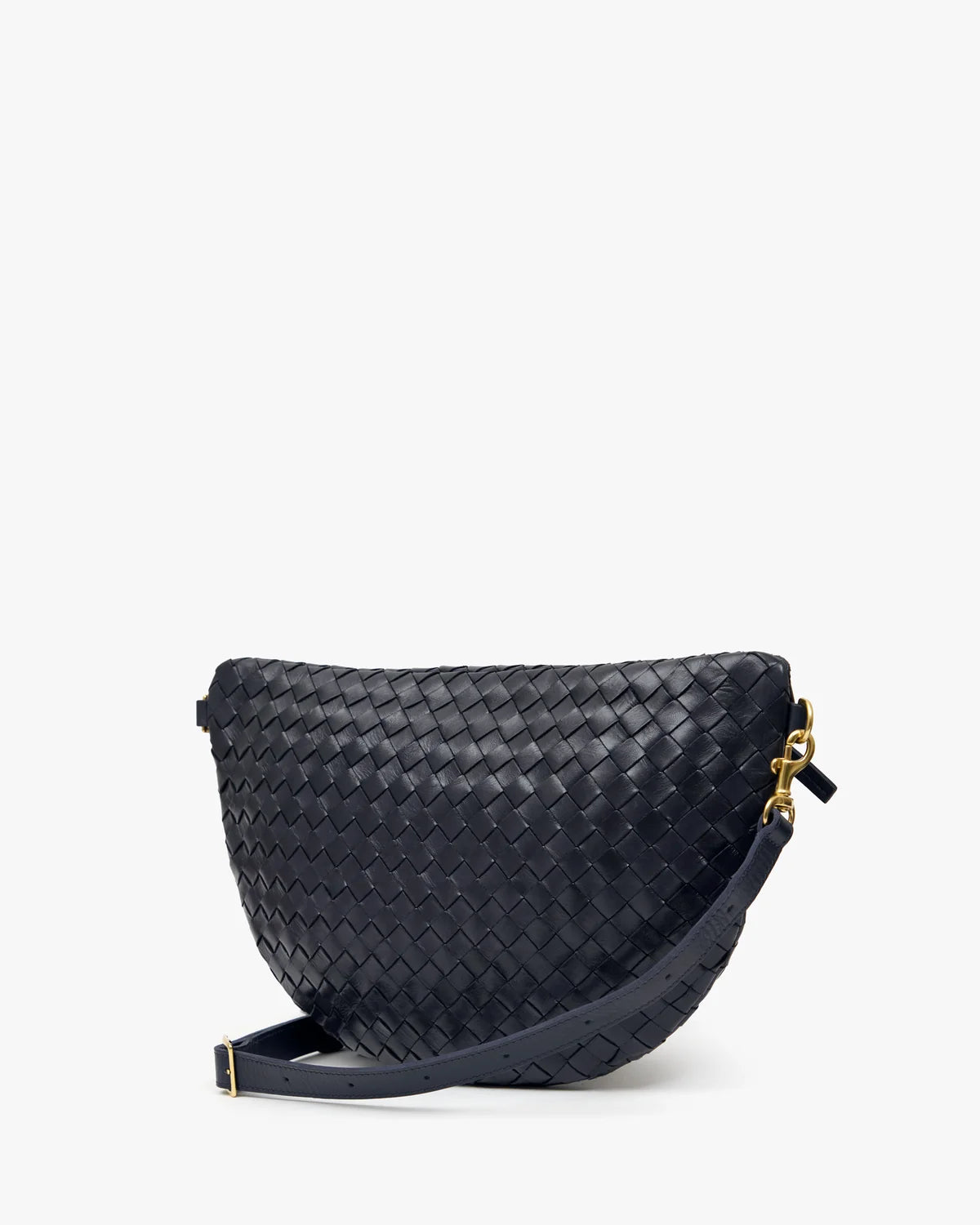 Clare V. Grande Fanny in Twilight Navy Diagonal Woven at Baseline Social