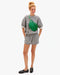 Clare V. Grande Fanny in Grass Woven Checker at Baseline Social