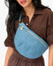 Clare V. Grande Fanny in Desert Blue Woven Zig-Zag at Baseline Social