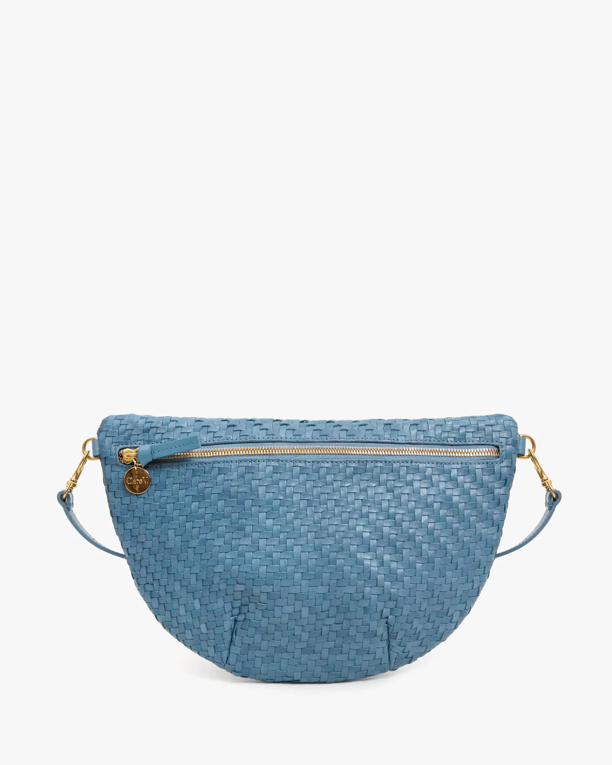 Clare V. Grande Fanny in Desert Blue Woven Zig-Zag at Baseline Social