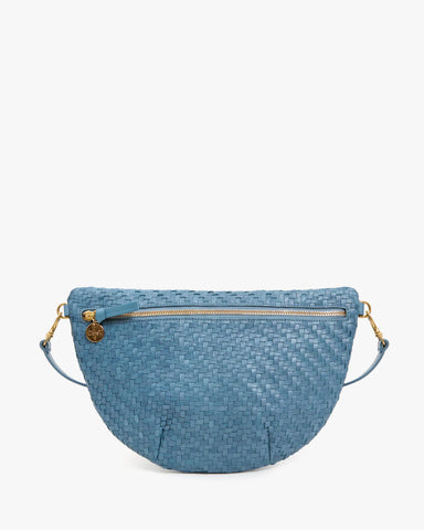 Clare V. Grande Fanny in Desert Blue Woven Zig-Zag at Baseline Social