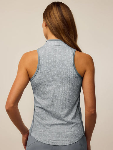 Greyson Vesta Pathfinder Sleeveless Mock Neck Top in Bluestone at Baseline Social