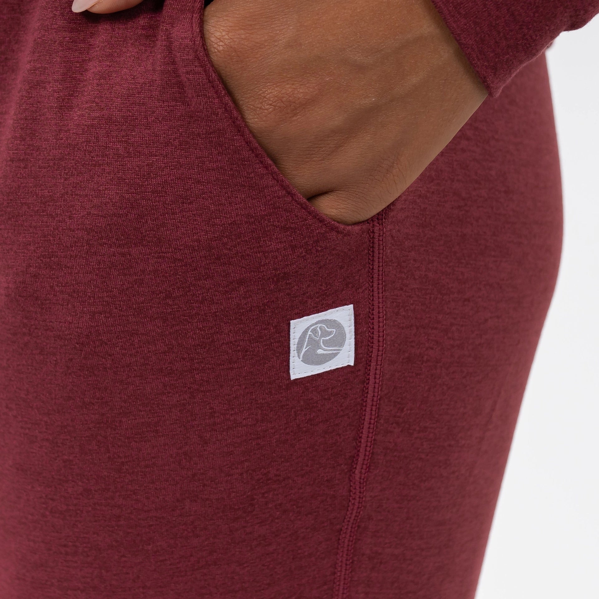 Rhoback Tempo Performance Joggers in Red Card Red/Merlot Heather at Baseline Social