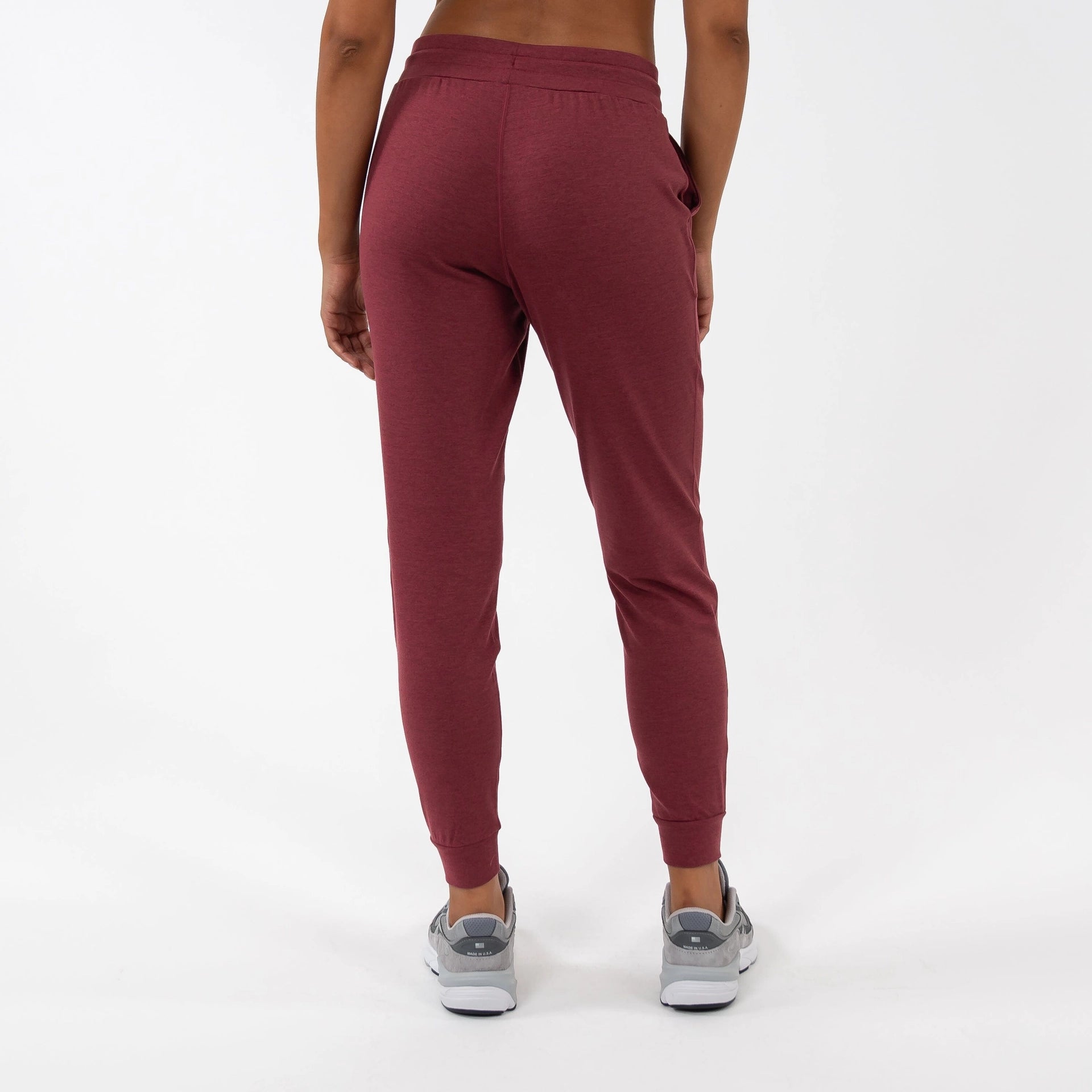 Rhoback Tempo Performance Joggers in Red Card Red/Merlot Heather at Baseline Social