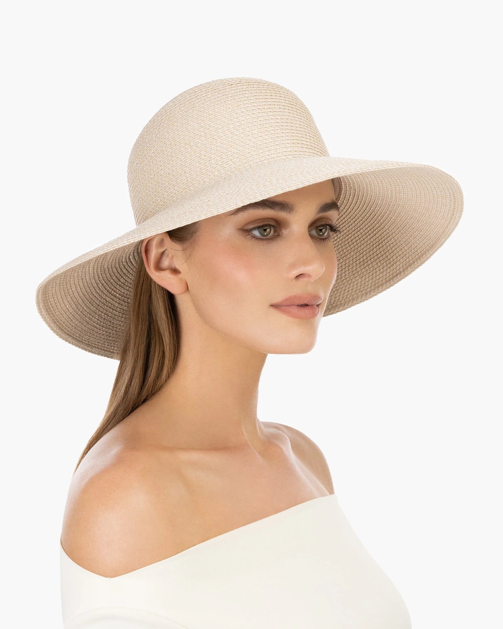 Eric Javits Hampton Straw Packable Hat in Cream at Baseline Social