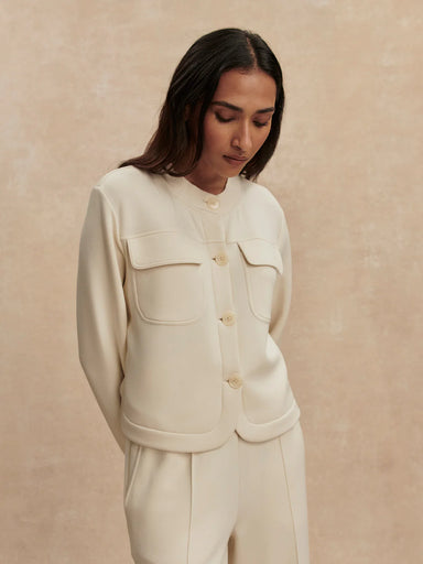 Varley Hartwell Button Through Sweat in Pristine at Baseline Social