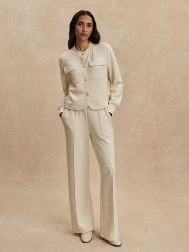 Varley Hartwell Button Through Sweat in Pristine at Baseline Social