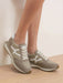 Veronica Beard Valentina Sneaker in Cobblestone, side view