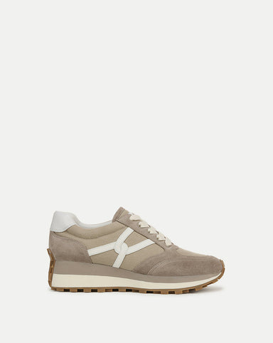 Veronica Beard Valentina Sneaker in Cobblestone, front view