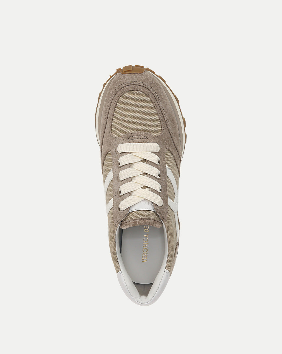 Veronica Beard Valentina Sneaker in Cobblestone, angle view