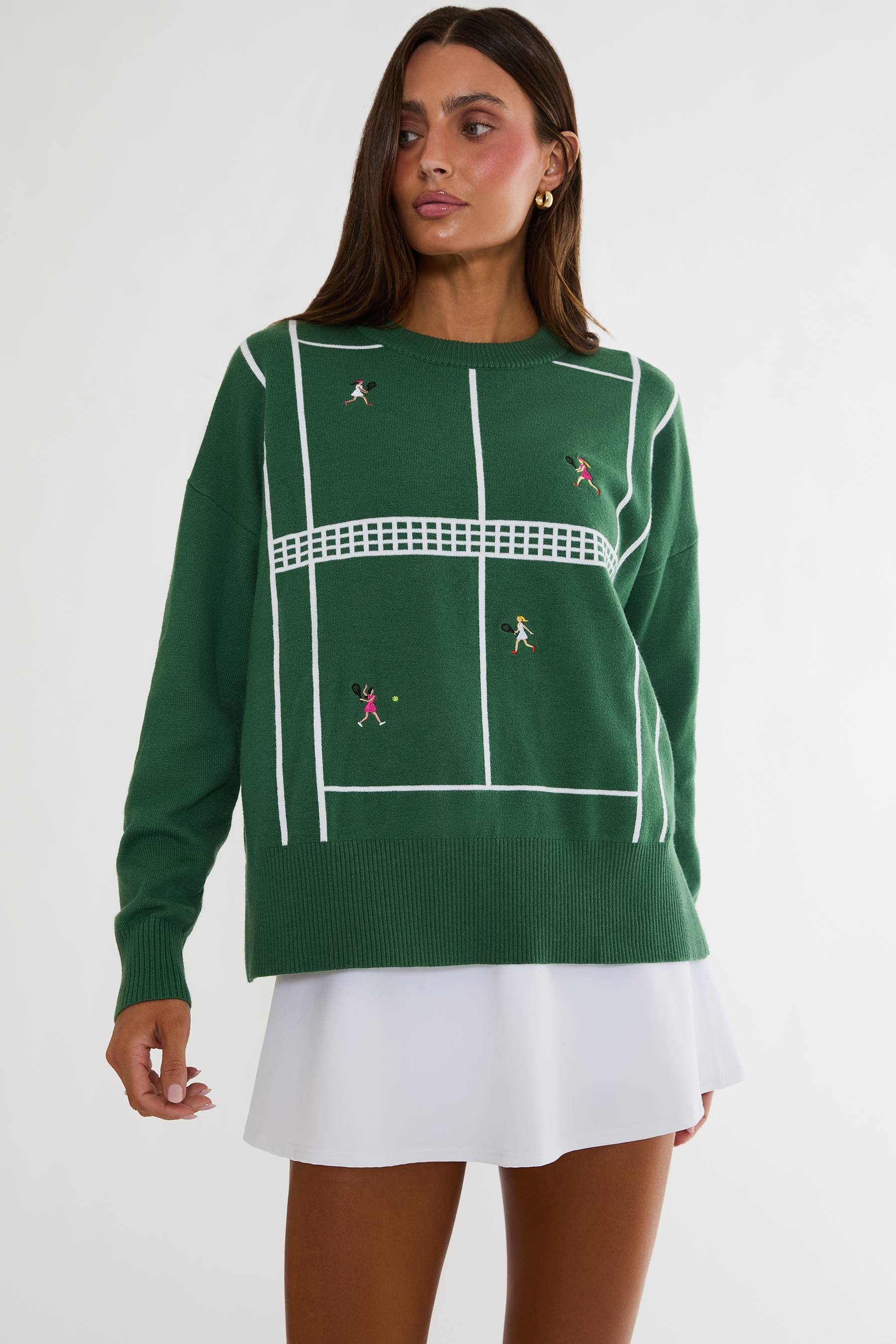 Callie Sweater Rally Green Tennis